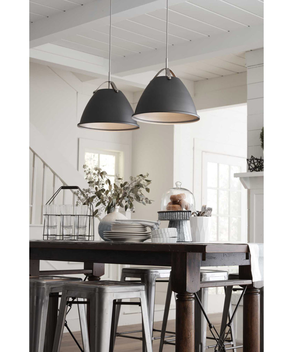 Tre 1-Light Metal Shade Coastal Pendant Light Graphite