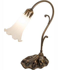 15" High White Tiffany Pond Lily Accent Lamp