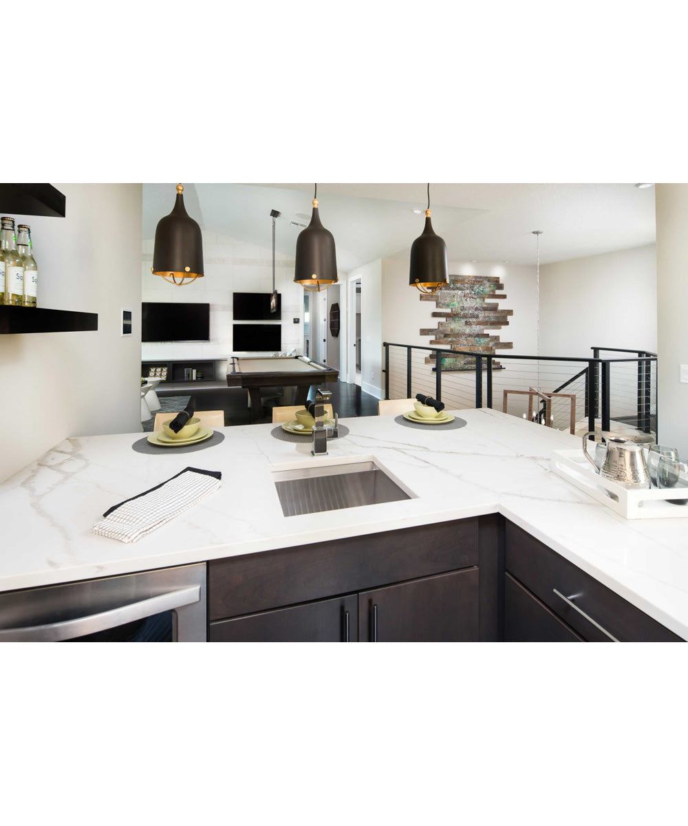 Era 1-Light Gold Global Pendant Light Matte Black