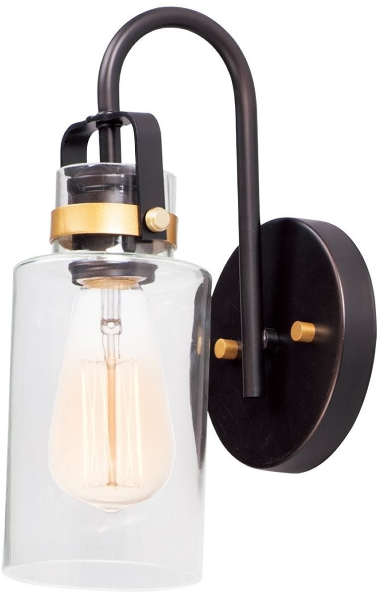 5"W Magnolia 1-Light Wall Sconce Bronze / Gold