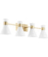 Beldar 4-light Bath Vanity Light Aged Brass w/ Gloss Opal
