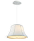 19" W 2 Light Pendant Egg Shell Shade with Diffuser, White Cord