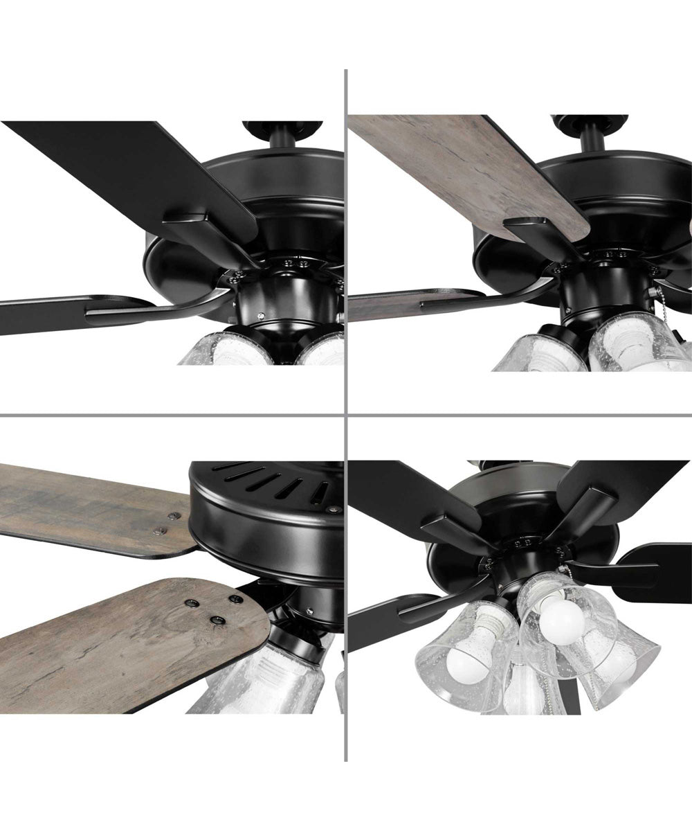 AirPro 52 in. 5-Blade Transitional Ceiling Fan with Light Matte Black