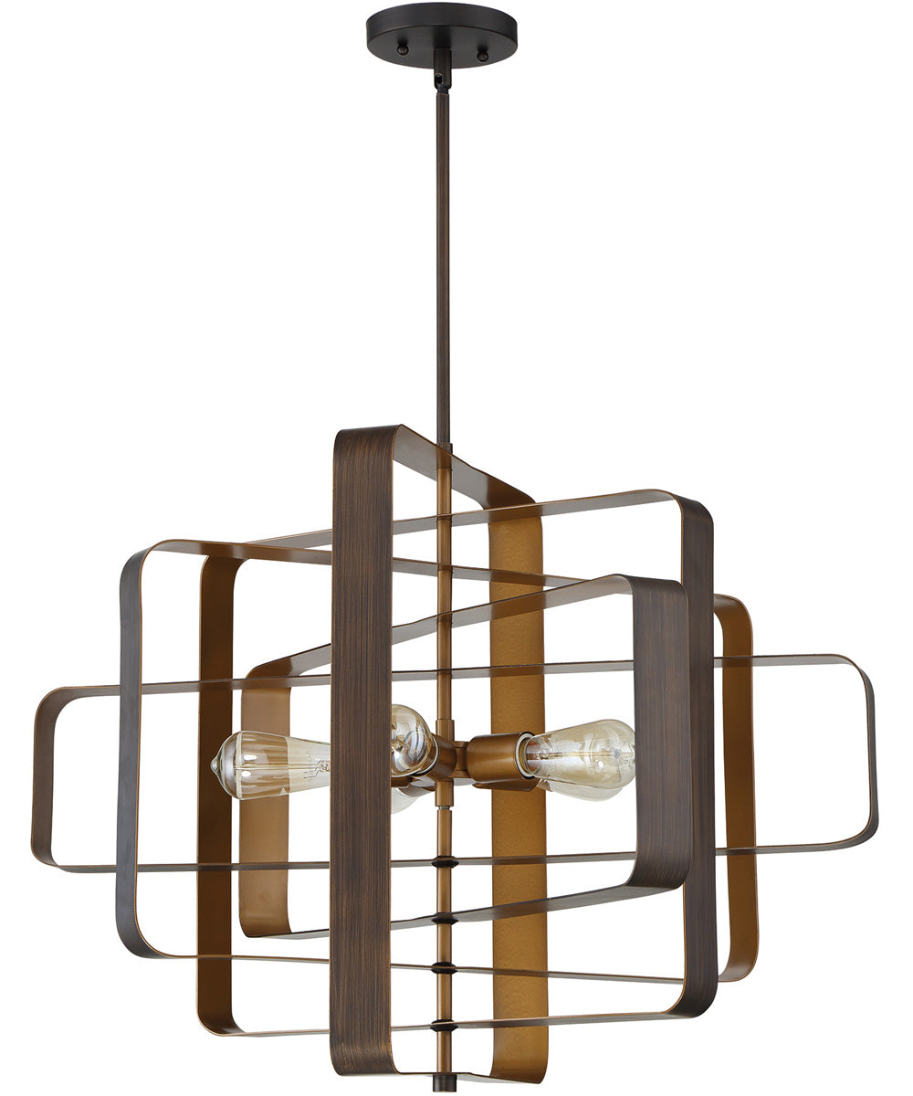Linked 5-Light Pendant Aged Bronze Brushed