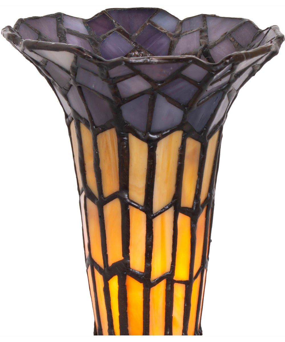 8" High Stained Glass Pond Lily Victorian Accent Lamp