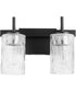 2-light Bath Vanity Light Textured Black