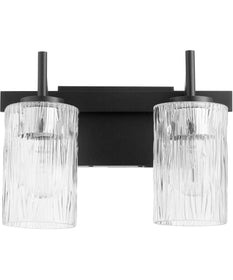 2-light Bath Vanity Light Textured Black