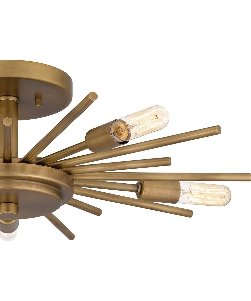 Quoizel Semi-Flush Mount Extra Large 5-light Semi Flush Mount Weathered Brass