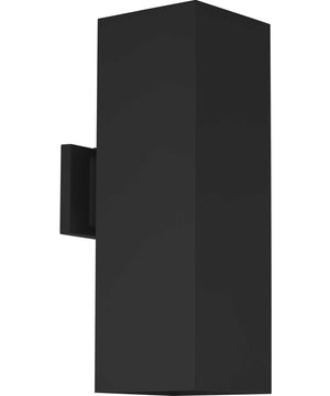 6" Square Up/Down Wall Lantern 2-Light Modern Outdoor Wall Lantern with top lense Black
