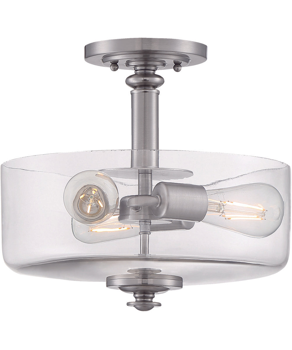 Dardyn 3-Light Convertible Semi Flush Brushed Polished Nickel