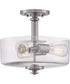Dardyn 3-Light Convertible Semi Flush Brushed Polished Nickel