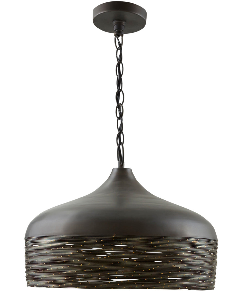 1-Light Pendant In Grey Iron