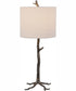 30"H 1-Light Table Lamp Cast Iron in Dark Gunmetal with a Drum Shade