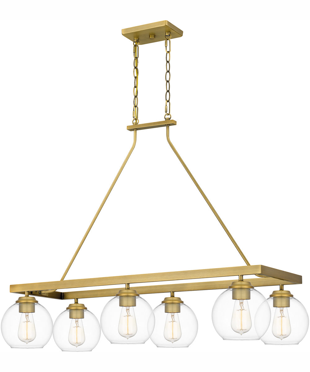 Celadon Medium 6-light Island Light Aged Brass