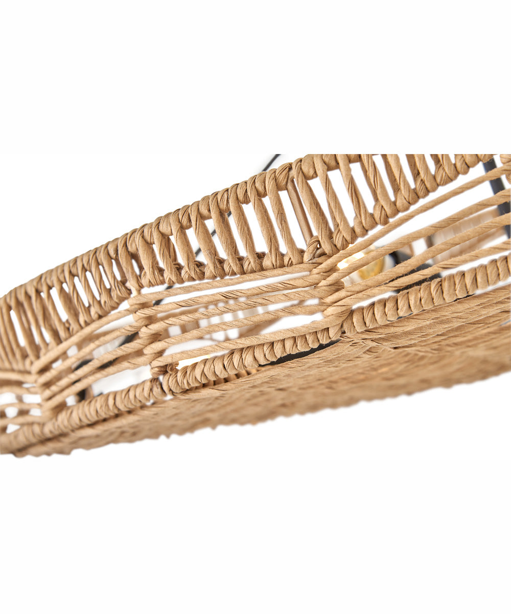 Ophelia 6-Light Medium Convertible Pendant in Black with Natural Shade