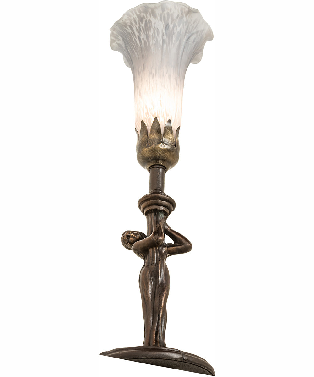 15" High Gray Nouveau Lady Accent Lamp