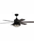 52" Rugged 2-Light Indoor/Outdoor Ceiling Fan Flat Black/Painted Nickel