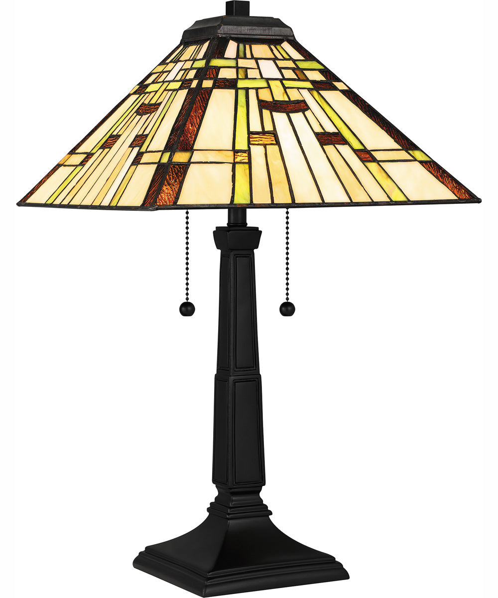 Tiffany Small 2-light Table Lamp Matte Black