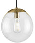 Atwell 10-inch Clear Glass Globe Medium Hanging Pendant Light Brushed Bronze