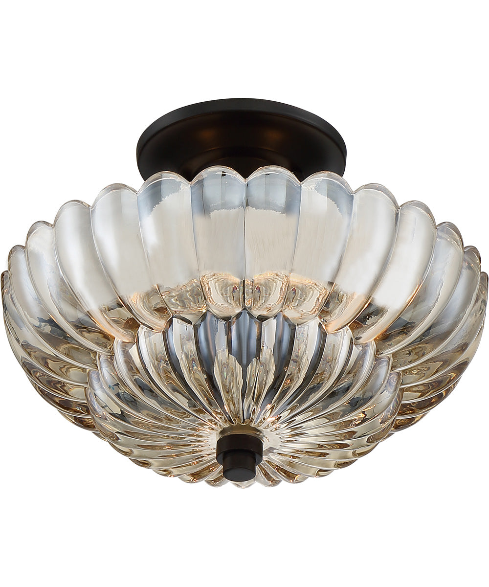 Whitecap Medium 3-light Semi Flush Mount Mottled Cocoa