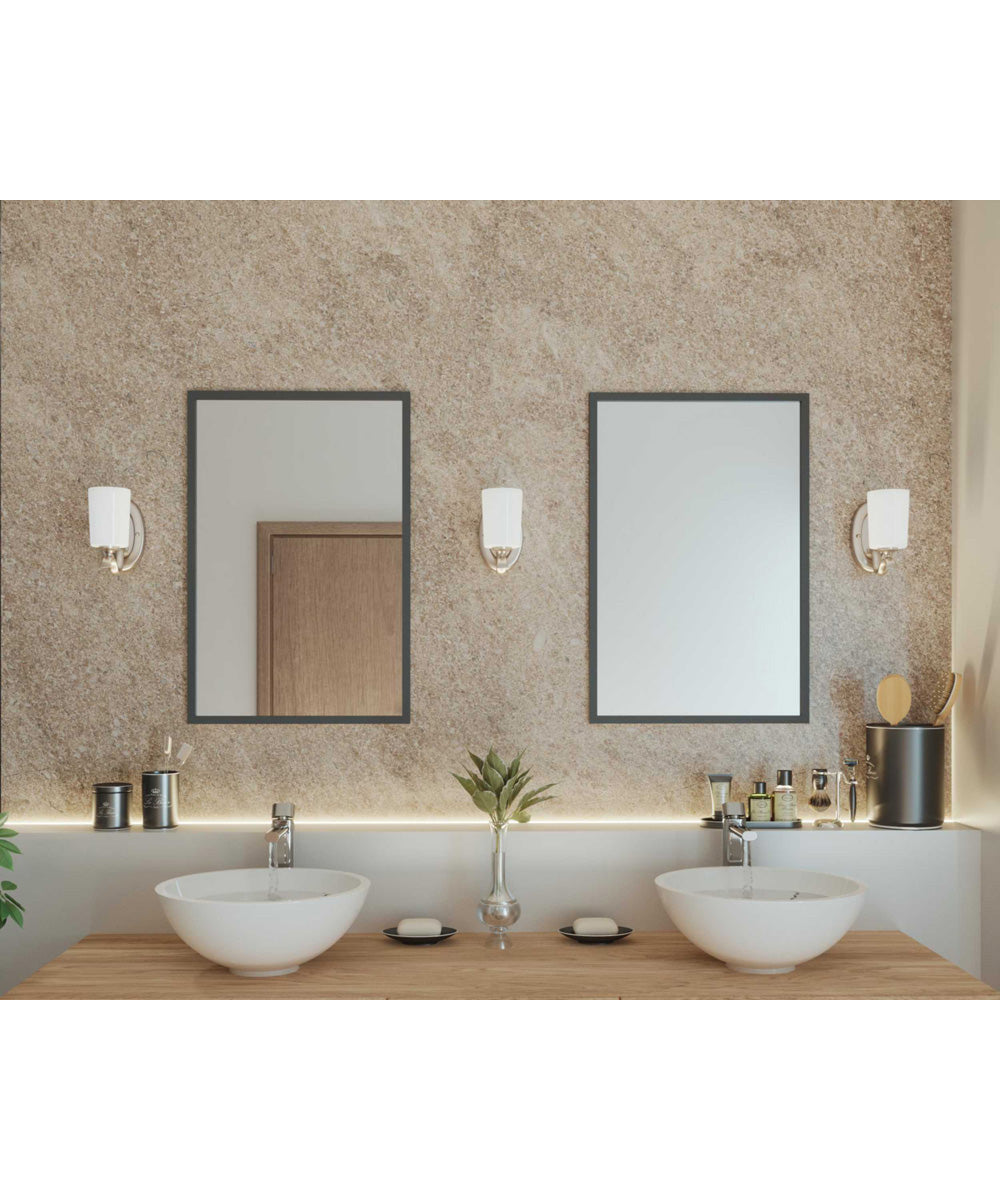 Inspire 1-Light Etched Glass Traditional Bath Vanity Light Brushed Nickel