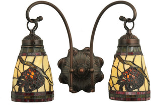 15"W Pinecone 2 Light Wall Sconce