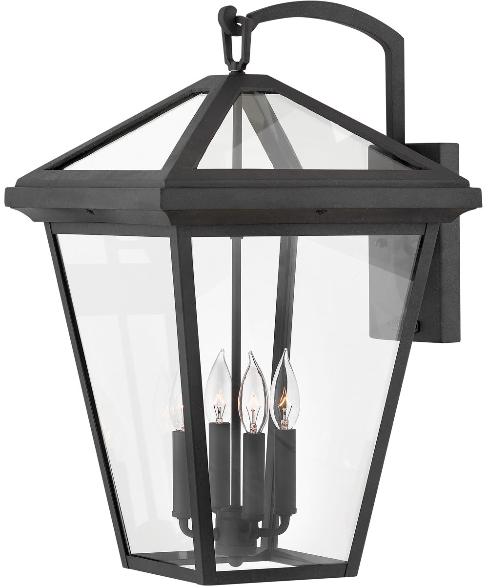 Alford Place 4-Light Extra Large Outdoor Wall Mount Lantern in Museum Black