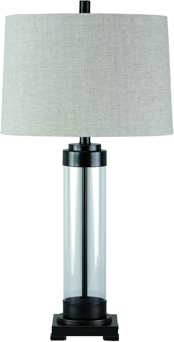 31"H Talar 1-Light 3-Way Table Lamp Clear/Bronze