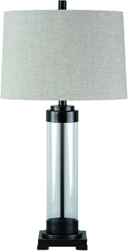 31"H Talar 1-Light 3-Way Table Lamp Clear/Bronze