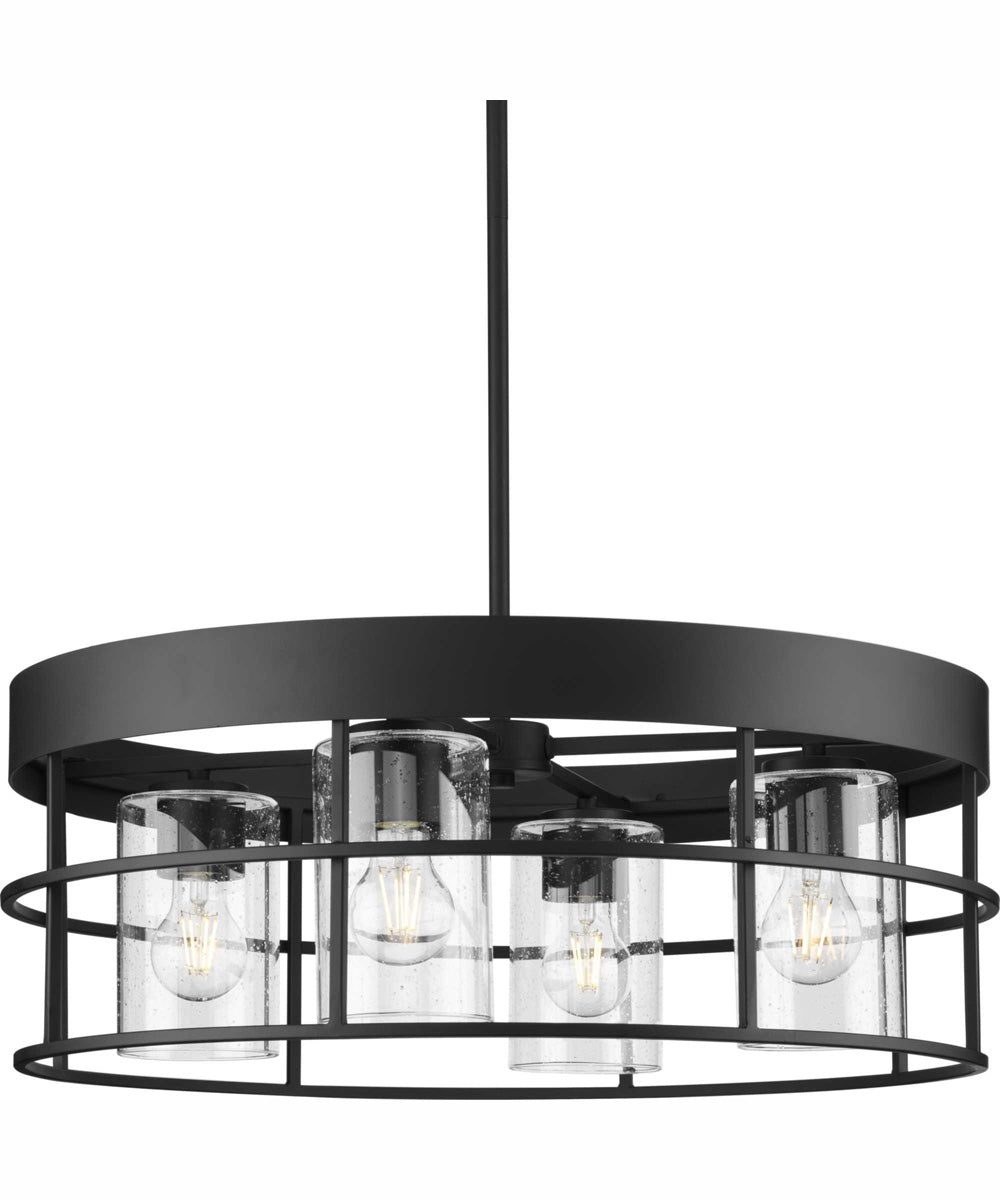 Burgess 4-Light Modern Farmhouse Chandelier Matte Black