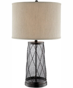 Muller 1-Light Table Lamp Dark Bronze/Fabric Shade