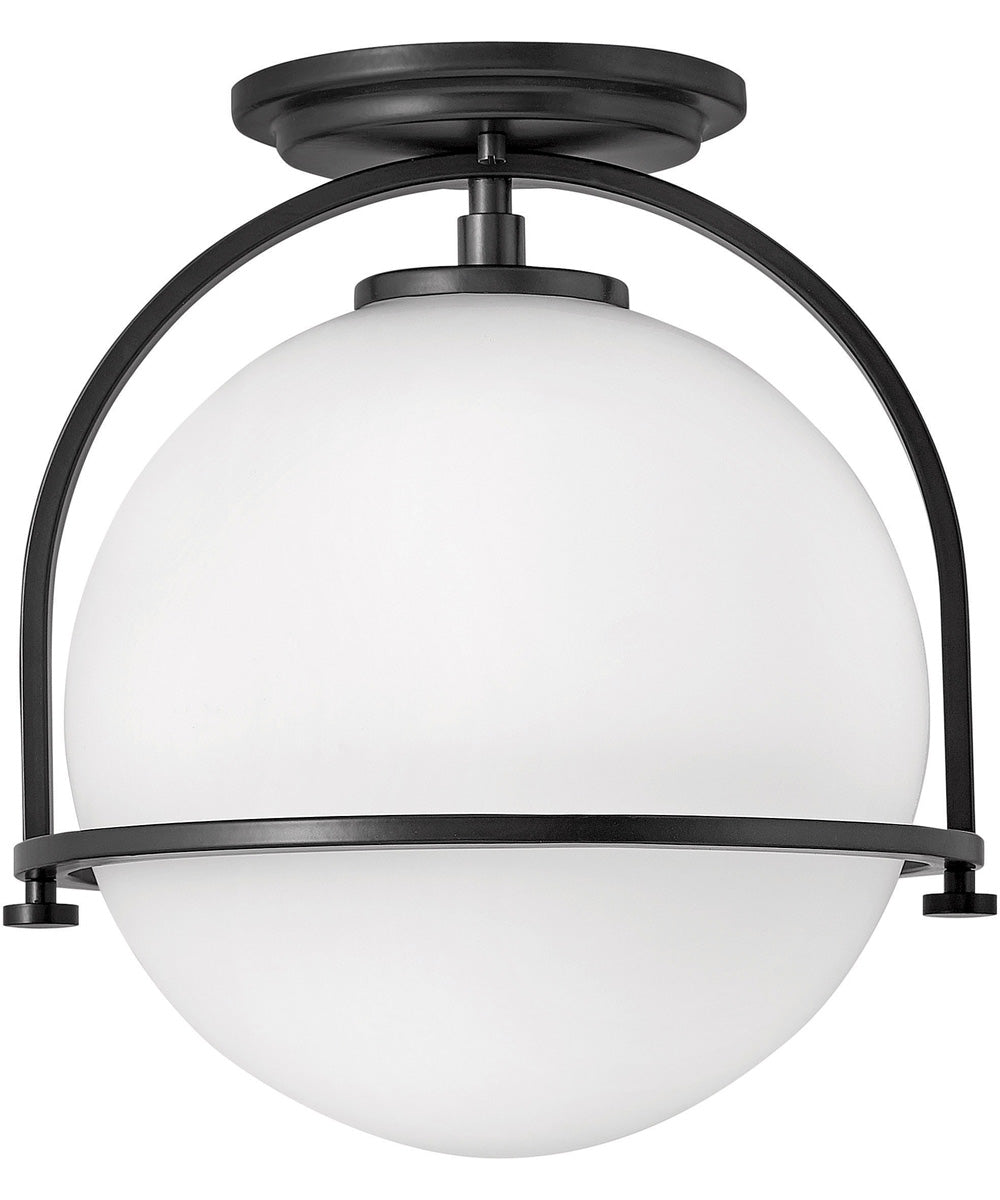Somerset 1-Light Small Semi-flush Mount in Black