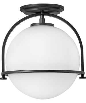 Somerset 1-Light Small Semi-flush Mount in Black
