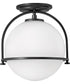 Somerset 1-Light Small Semi-flush Mount in Black
