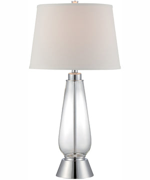 Danya 1-Light Table Lamp Ps/Glass Body/White Fabric