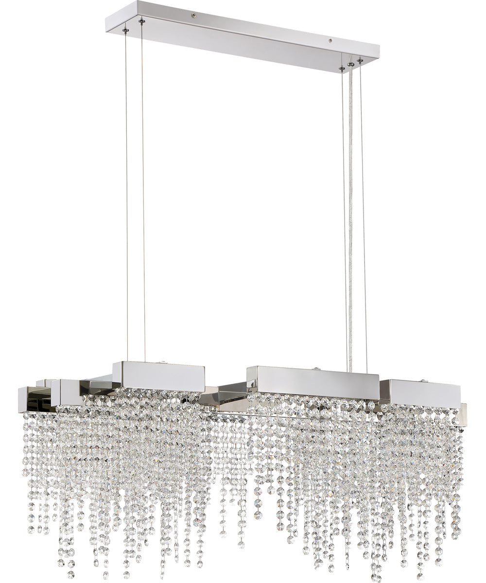 Crystal Falls  Island Light Polished Nickel