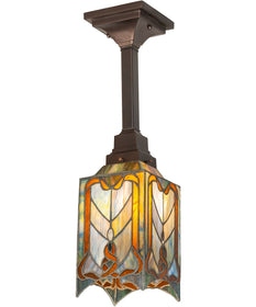 6" Square Cottage Mission Pendant