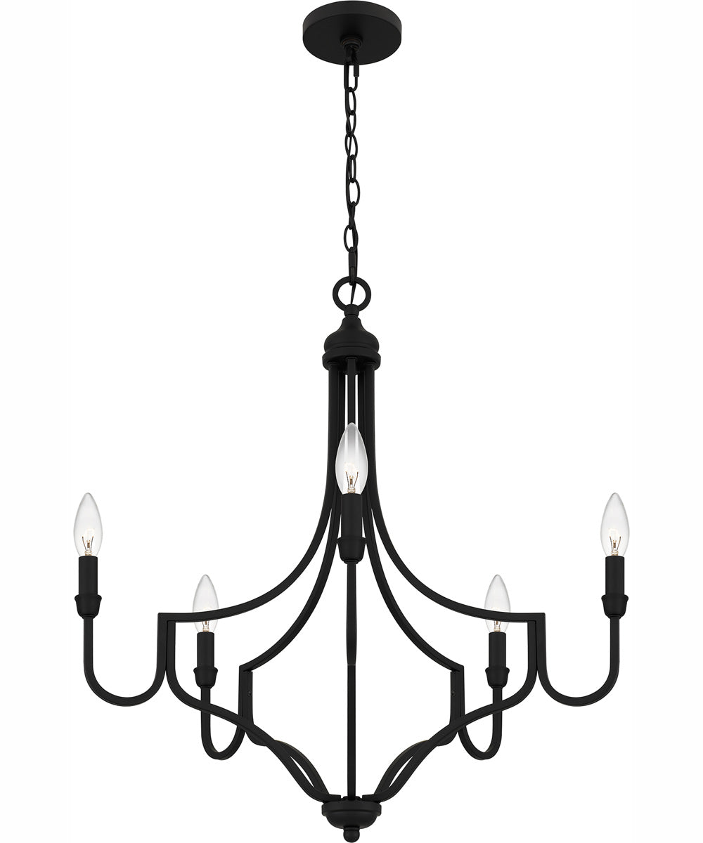 Mabel 5-light Chandelier Matte Black