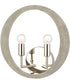 Retro Rings 2-Light sconce  Sandy Beechwood / Polished Nickel