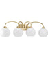 Carisa 4-Light Opal Glass Mid-Century Modern Bath Vanity Light Vintage Gold