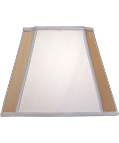9x15x12 Off White & Tan Silk Shantung Cut Corner Square Softback Lampshade