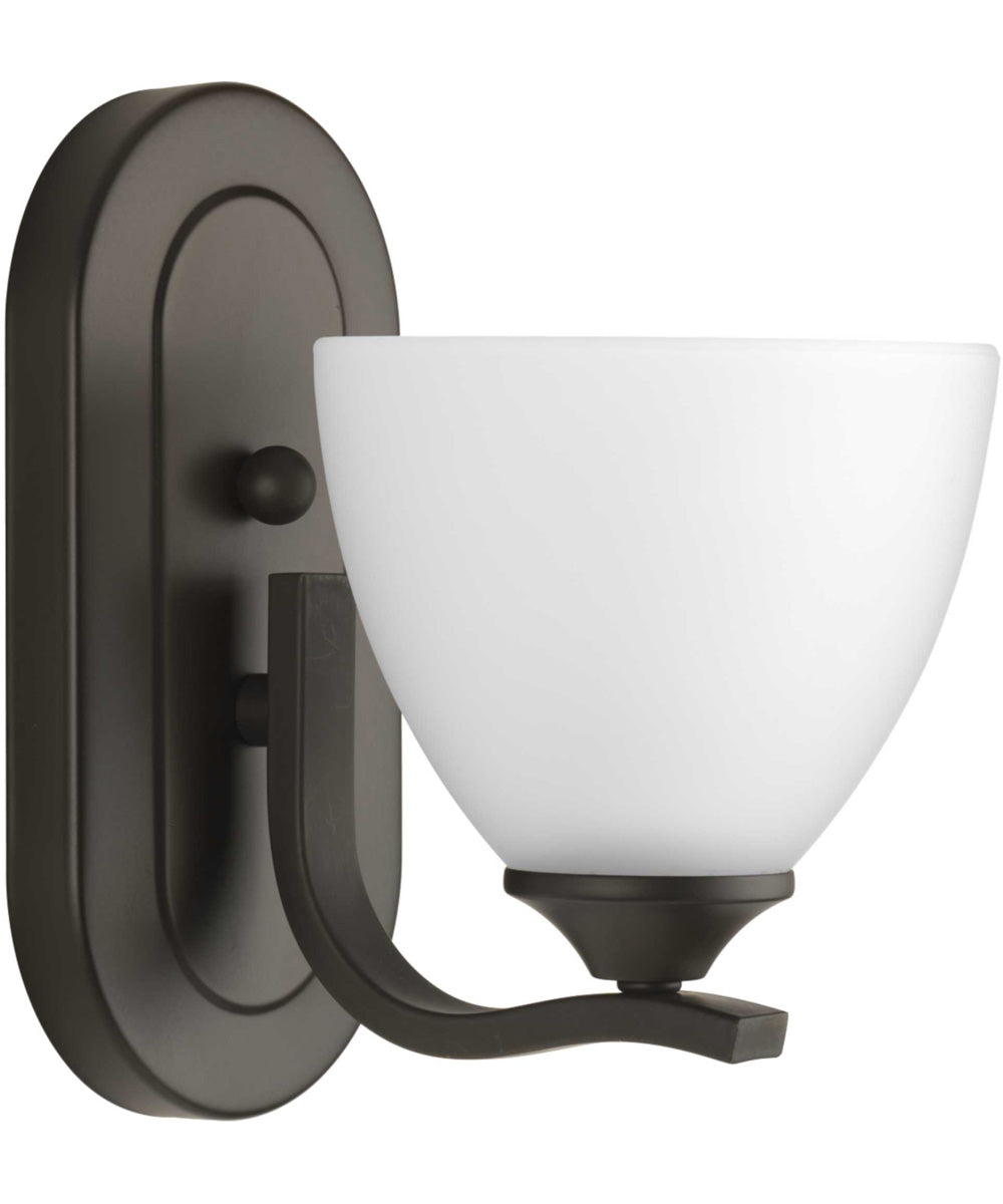 Laird 1-Light Etched Glass Traditional Bath Vanity Light Antique Bronze