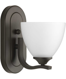 Laird 1-Light Etched Glass Traditional Bath Vanity Light Antique Bronze