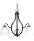 Arden 3-Light Etched Glass Farmhouse Chandelier Light Antique Bronze