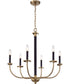 Stanza 6-Light Chandelier Flat Black/Satin Brass