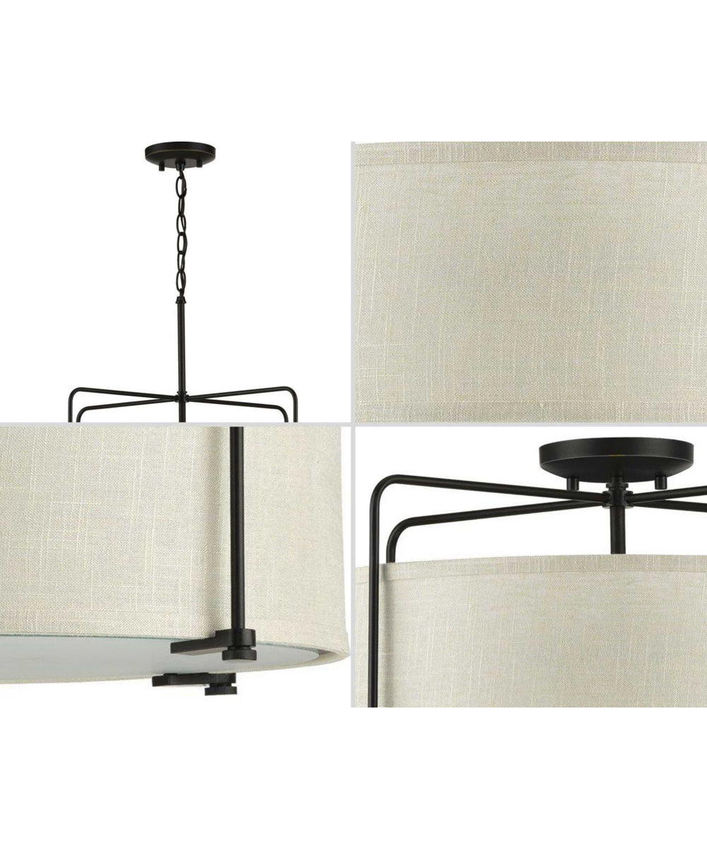 Kempsey 3-Light Semi-Flush Convertible Antique Bronze