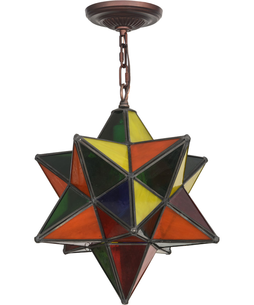 12"W Multi-Colored Moravian Star Pendant Light