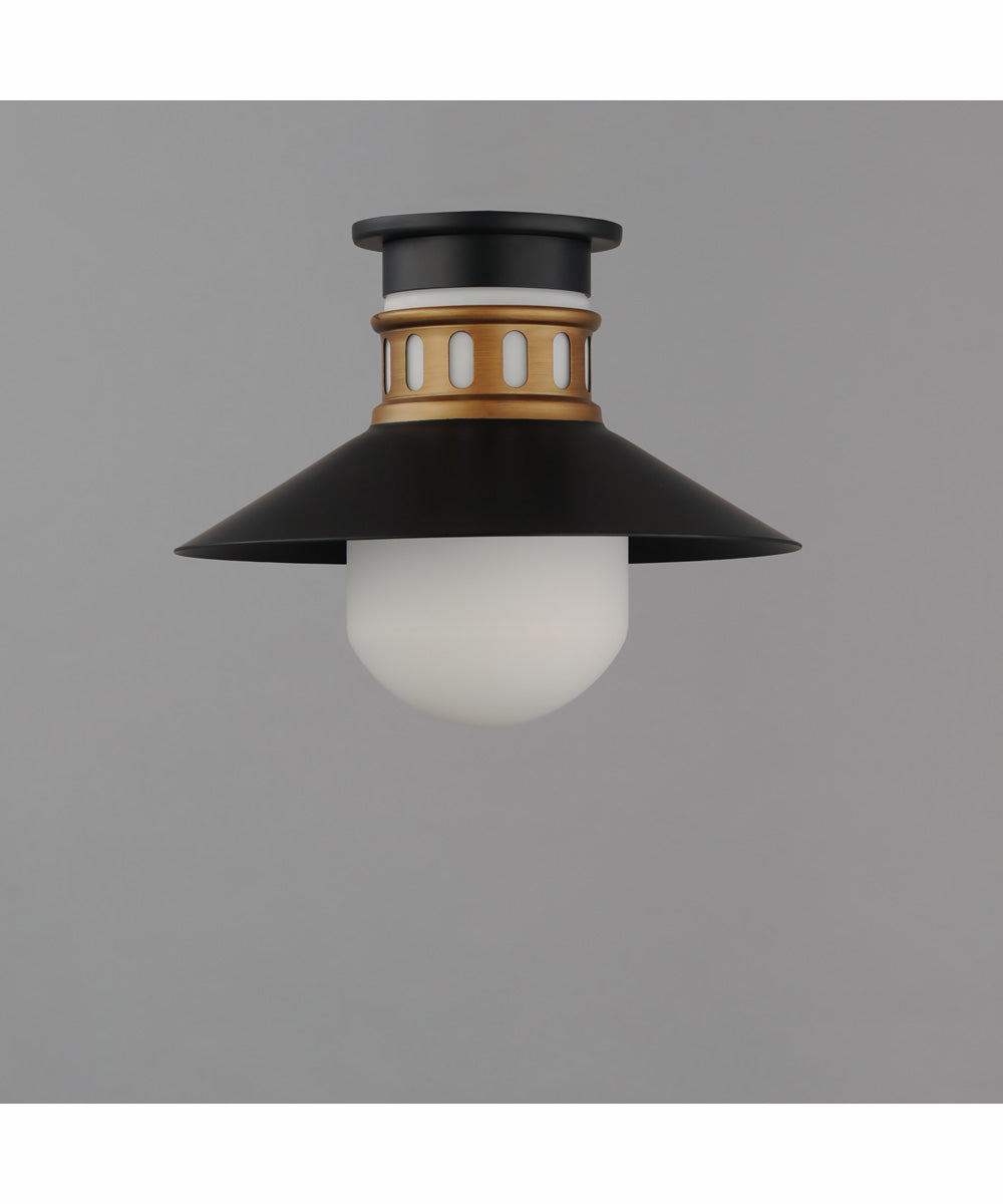 Admiralty 1-Light Outdoor Flush Mount Black / Antique Brass