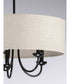 Drum Shade 5-Light Harvest Linen Shade Farmhouse Chandelier Light Matte Black