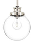 Penn 1-Light Clear Glass Farmhouse Mini-Pendant Light Polished Nickel